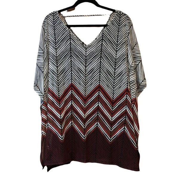 LANE BRYANT GEOMETRIC  TOP SHIRT WOMAN PLUS SIZE 24 - Picture 1 of 3